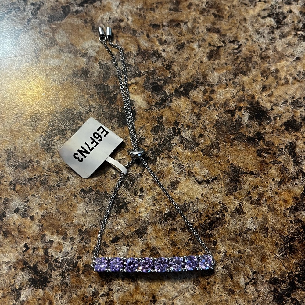 Charmed Aroma | Elegant Purple Square Stoned Bracelet